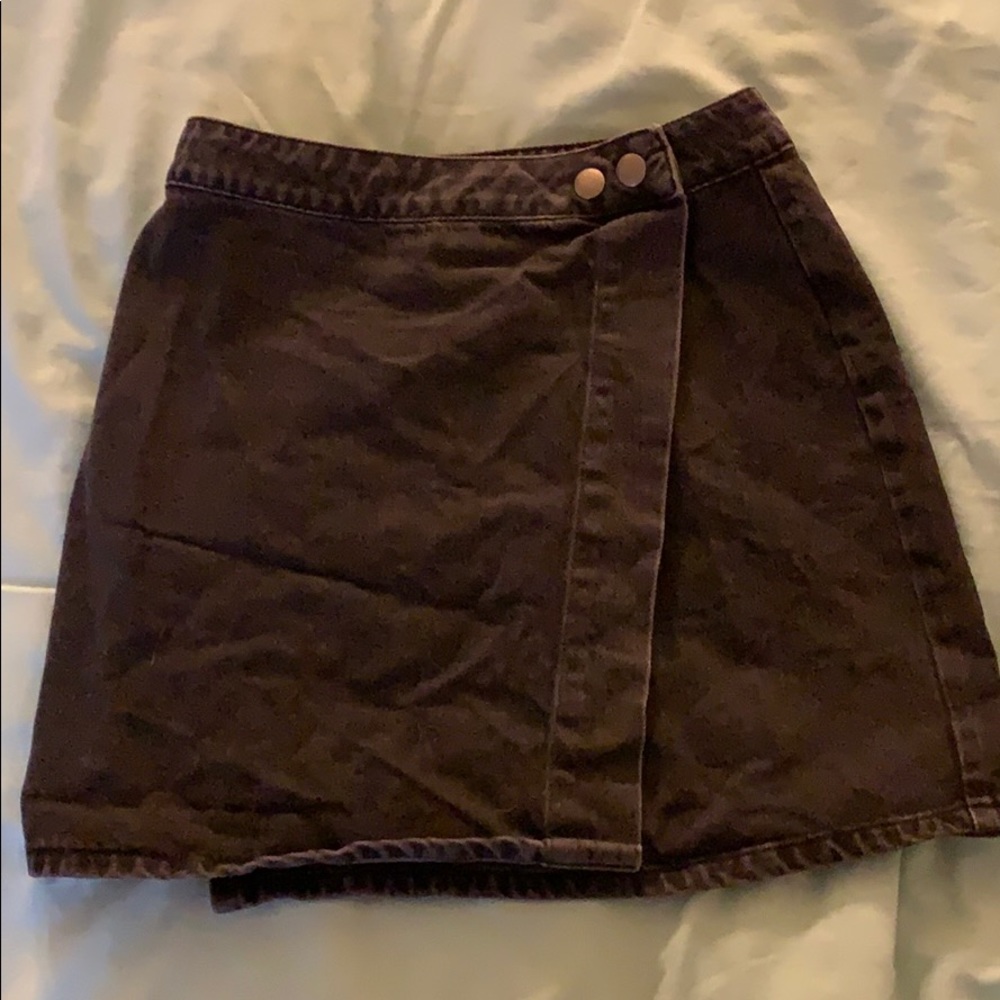 ASOS UK Black Denim Wrap Skirt